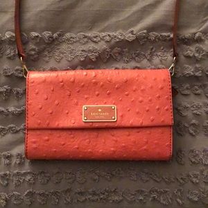 MAKE OFFER! Coral ostrich KATE SPADE crossbody